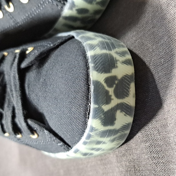 Keds Kickstart Canvas Black Leopard Foxing Lace Up Sneakers WF64735 NWOT US 6 - Picture 4 of 16